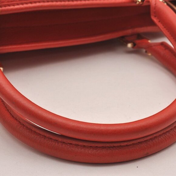 TORY BURCH Amanda Leather 2Way Shoulder Hand Bag Purse Orange - Picture 7 of 15